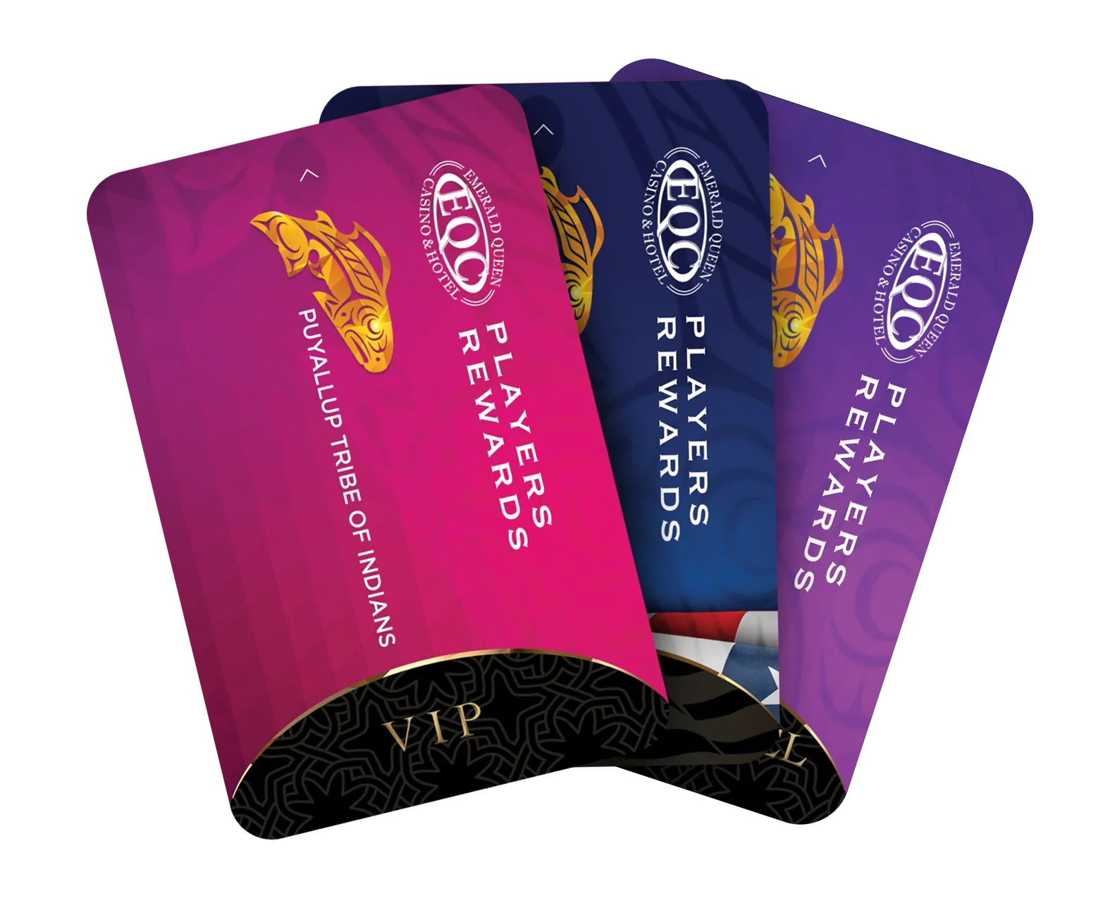 EQC Rewards membership cards — Access, Insider and Elite tiers