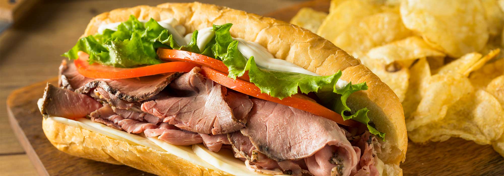 Waterway Deli roast beef sandwich