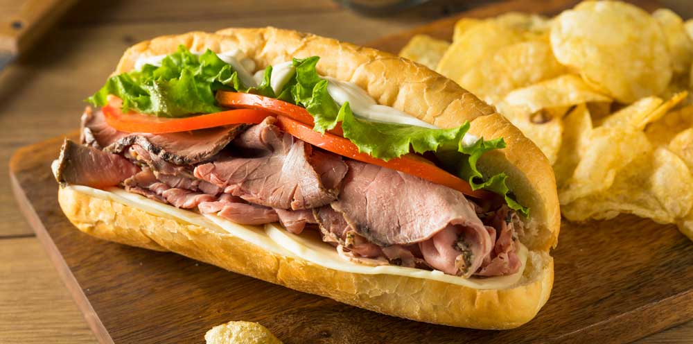 Paradise deli roast beef sandwhich