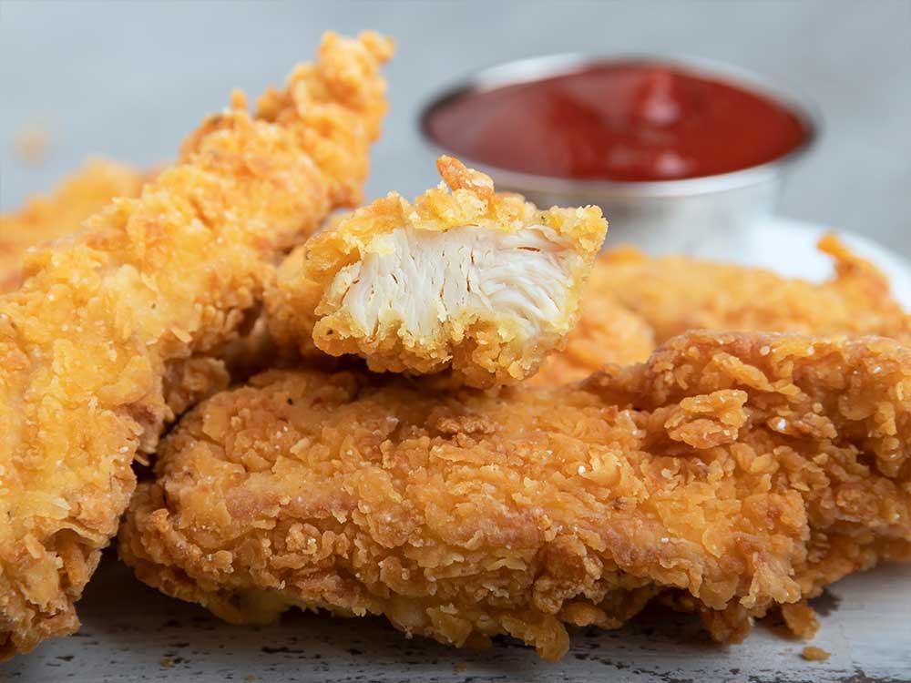 Sportsbook snack chicken strips on plate